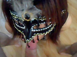 Mypet slave in her uniform sucking my cock