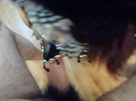 Mypet slave in her uniform sucking my cock