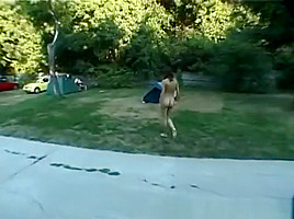 Naked camping girl