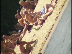 Naked tourists caught on beach relaxing and enjoying nudity