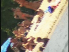 Naked tourists caught on beach relaxing and enjoying nudity