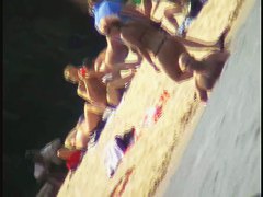 Naked tourists caught on beach relaxing and enjoying nudity