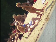 Naked tourists caught on beach relaxing and enjoying nudity