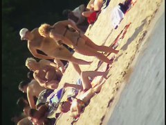 Naked tourists caught on beach relaxing and enjoying nudity