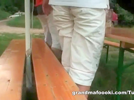 Nasty granny gets to hard threesome