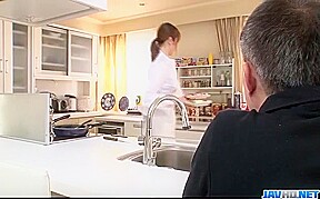 Nothing like a big dick to please cock sucking  Araki Hitomi