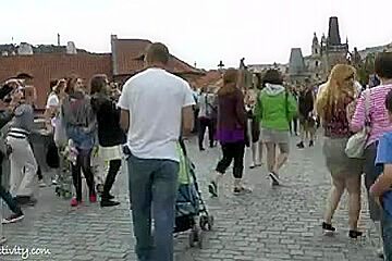 Nude Hottie Eileen Has Enjoyment On Public Streets