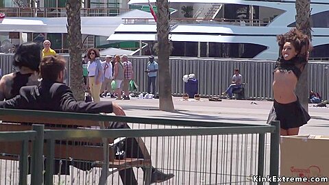 Petite Euro Slave Disgraced On The Dock