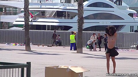 Petite Euro Slave Disgraced On The Dock