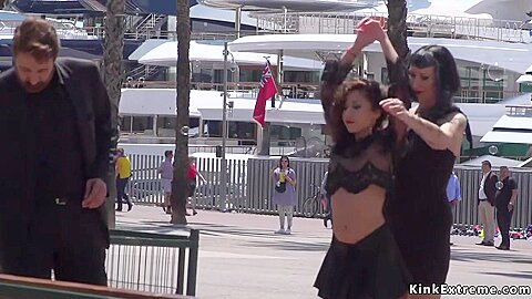 Petite Euro Slave Disgraced On The Dock