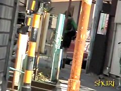 Public sharking video showing a cute Japanese chick
