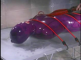 Purple latex yielding whipped on table