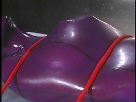 Purple latex yielding whipped on table