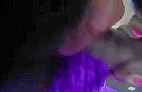 Purple saree bhabhi sucking cock like pro