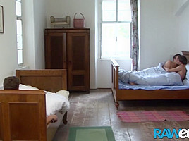 RAWEURO Twink Billy Dexter Fed Cock In Bareback Threesome
