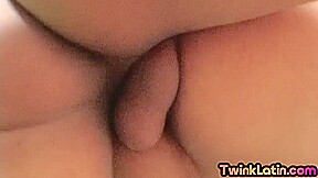 Real amateur Latin twink barebacked in asshole by BFs cock
