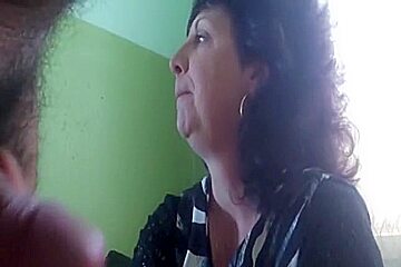 Russian mature Step mom and her neighbor