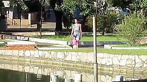 Sexy exhibitionist Nicole uncovers herself in daylight