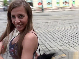 Silvia sucks and fucks outdoor POV