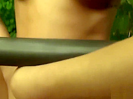 Silvia sucks and fucks outdoor POV