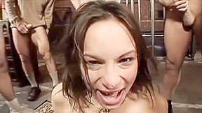 Slut in a Cage is Gangbanged