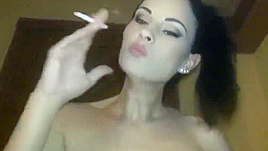 Smoking brunet with piercing on the clitoris sucks dick shining boobs-porno