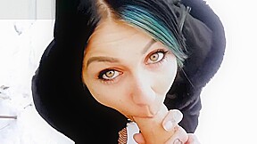 Stephbrother gets blowjob in public