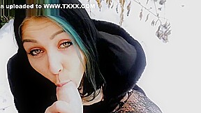 Stephbrother gets blowjob in public