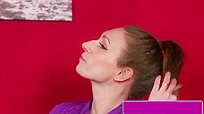 Stockinged British Babe Facialized After Bj