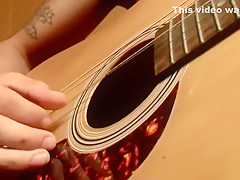 Straight musician has a guitar solo before masturbating