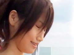 Striking busty japanese Nayuka Mine feels chili dog in love tunnel