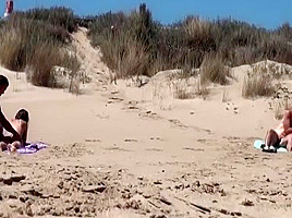 Sunbathing At Nudist Beach Two Couple Fuck