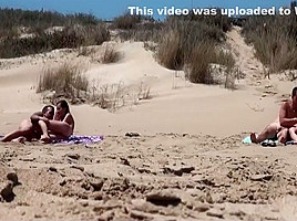 Sunbathing At Nudist Beach Two Couple Fuck