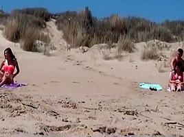Sunbathing At Nudist Beach Two Couple Fuck
