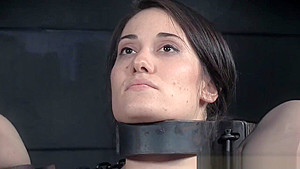Tit bound sub caned on her red raw chest