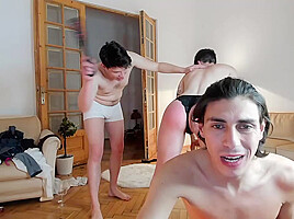 Tomboy Brunette Fingered And Fucked In Hardcore Threeso