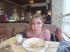 Took To A Restaurant And Cum In The Throat In The Toilet! She Swallowed Cum