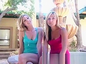 Two blonde hotties fuck with toys