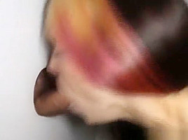 Very Hot Emo Amateur Giving Stranger Head Through Glory Hole