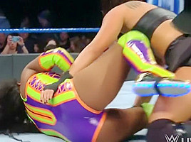 WWE Sonya Deville Black Latex Ass Smackdown MITB 05-22-2018
