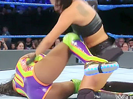 WWE Sonya Deville Black Latex Ass Smackdown MITB 05-22-2018
