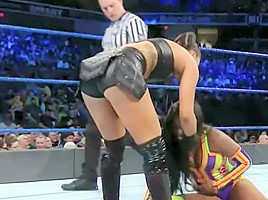 WWE Sonya Deville Black Latex Ass Smackdown MITB 05-22-2018