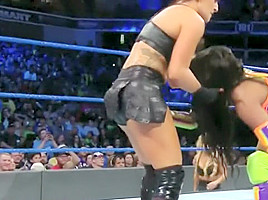 WWE Sonya Deville Black Latex Ass Smackdown MITB 05-22-2018