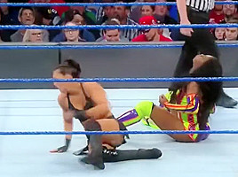 WWE Sonya Deville Black Latex Ass Smackdown MITB 05-22-2018