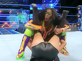 WWE Sonya Deville Black Latex Ass Smackdown MITB 05-22-2018