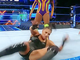 WWE Sonya Deville Black Latex Ass Smackdown MITB 05-22-2018