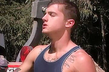 Watersports, BJ and handjobs with two gay guys