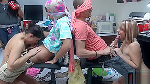 Wild orgy party with horny college teens 18+ in a dorm room