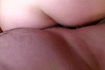 Young blonde with small tits sucks dick on her knees