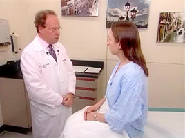 a real exam from a curly aged woman